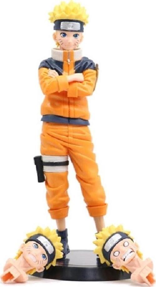 Anime Naruto Uzumaki 25 Cm Figür 3 Ayrı Kafa Birlikte