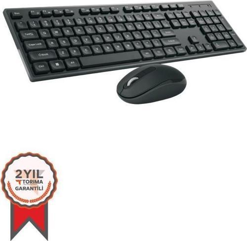 TMK-02 2.4ghz Kablosuz Q Klavye Ve Mouse Seti Siyah