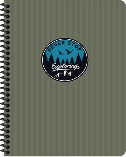 16.5x22.5 Çizgili Defter Outdoor - Yeşil
