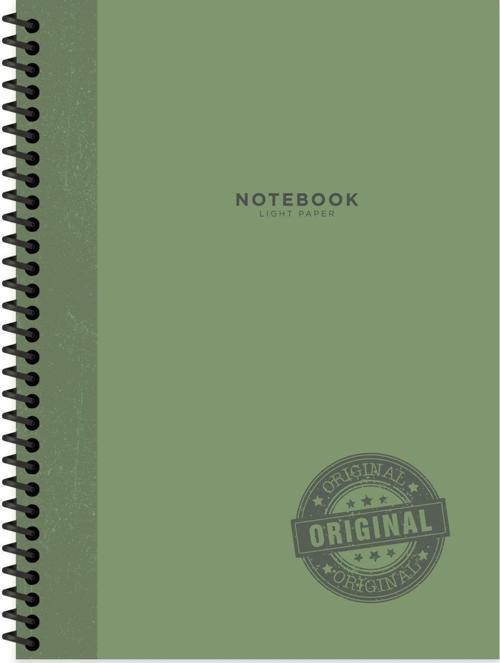 16.5x22.5 Çizgili Defter Stamp - Yeşil