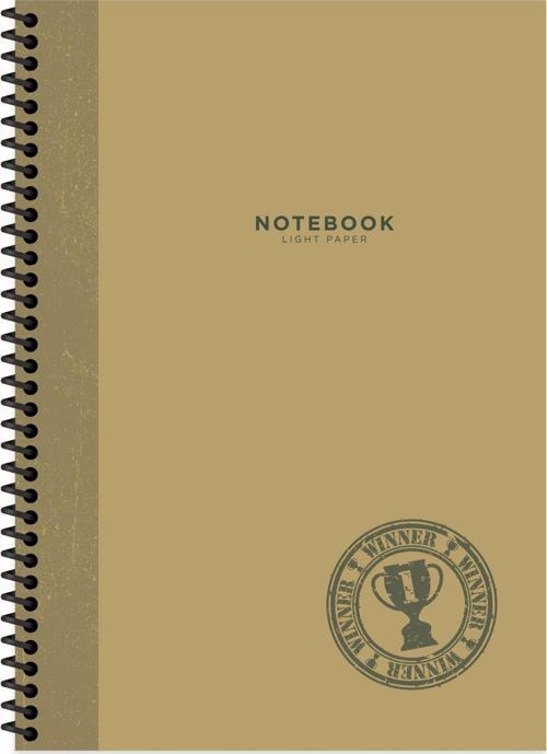 A4 Çizgili Defter Stamp - Kahverengi