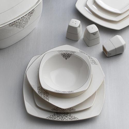 Yemek Takımı 60 Parça HS Bone Yasemin Platin