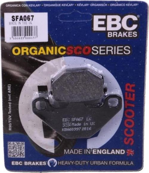 Sfa067 2014-2018 Peugeot Django 150 Uyumlu Arka Fren Balatası Organik Balata