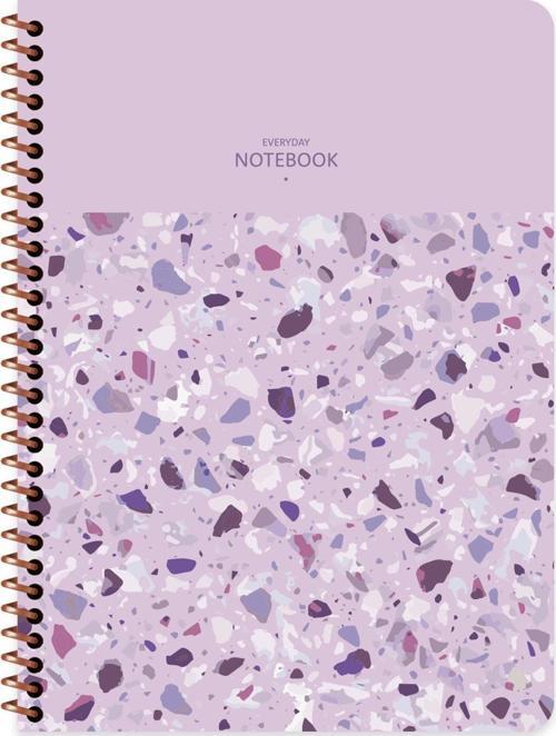 16.5x22.5 Çizgili Defter Terazzo - Lila