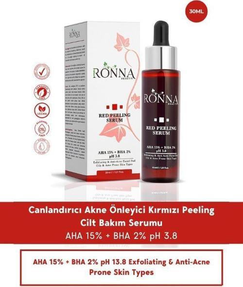 Akneli Cilt Düzenleyici Red Peeling Serum 30 ml AHA 15%+BHA 2% pH3.8