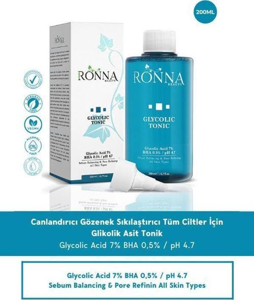 Gözenek Sıkılaştırıcı Glycolic Tonic 200 ml BHA 0,5% pH 4.7