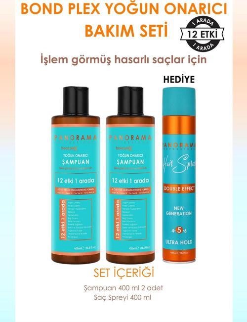 Bond Plex Bakım Seti 12 Etki 1 Arada 400 ml x2 Şampuan + Saç Spreyi Hediyeli