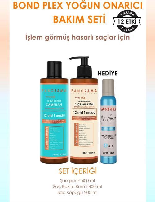 Bond Plex Bakım Seti 12 Etki 1 Arada 400ml Şampuan-Saç Bakım Kremi-Saç Köpüğü Hediyeli