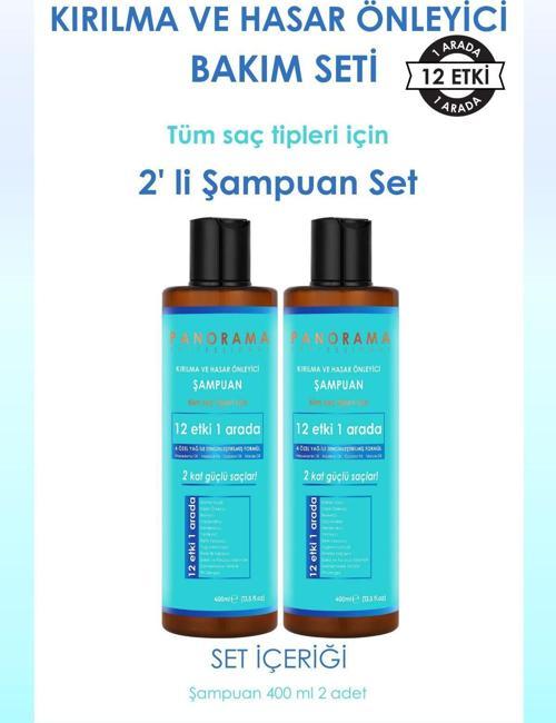 Kırılma ve Hasar Önleyici Bakım Seti 12 Etki 1 Arada 400 ml x2 Şampuan 2'li Set
