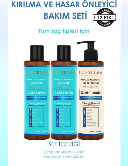 Kırılma ve Hasar Önleyici Bakım Seti 2 Kat Güçlü Saçlar 400 ml x2 Şampuan-Saç Kremi