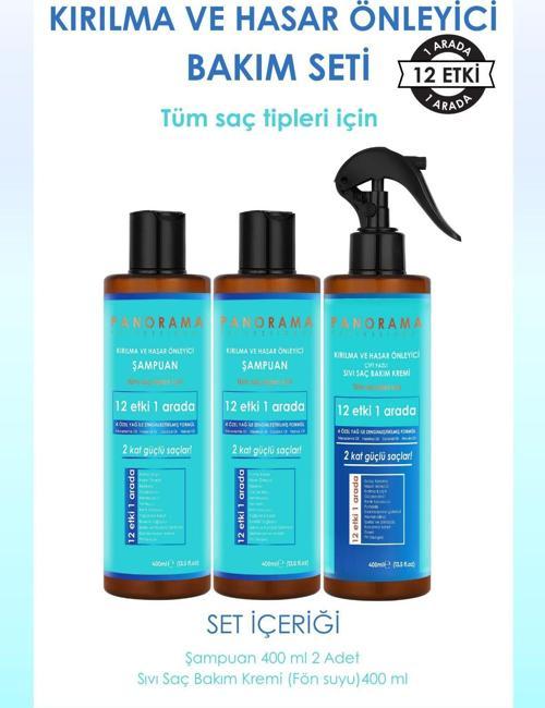 Kırılma ve Hasar Önleyici Bakım Seti 2 Kat Güçlü Saçlar 400 mlx2 Şampuan-Sıvı Saç Kremi