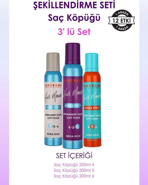 Şekillendirme Seti Saç Köpüğü 3'lü Set 200 ml X 3 Adet 4-5-6