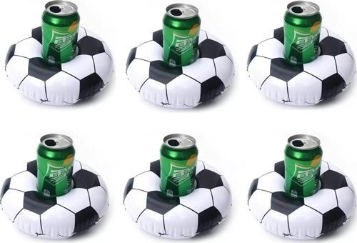 Futbol Topu Desenli Şişme Havuz Deniz Bardak Tutucu Float 6 Adet