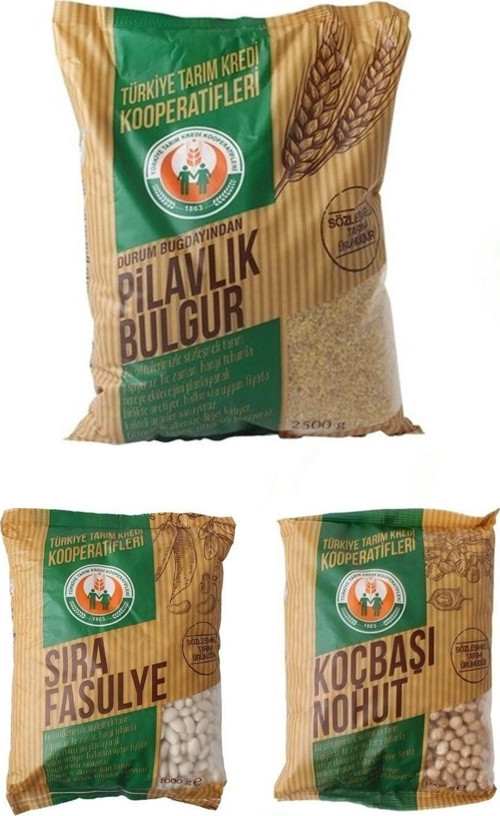 Bakliyat Seti (2,5 Kg. Pilavlık Bulgur + 1 Kg. Kuru Fasulye + 1 Kg. Nohut)