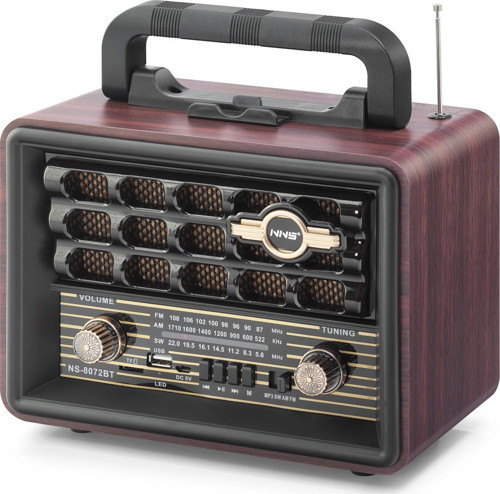 Bluetooth Nostaljik Hoparlör Fm 23.5 X 12 X 19 Cm NS8072BT