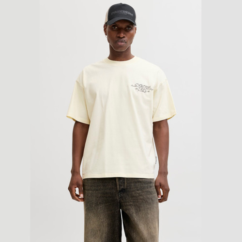 Jack & Jones Dust Script Erkek Krem Tişört (12292982-STCN)