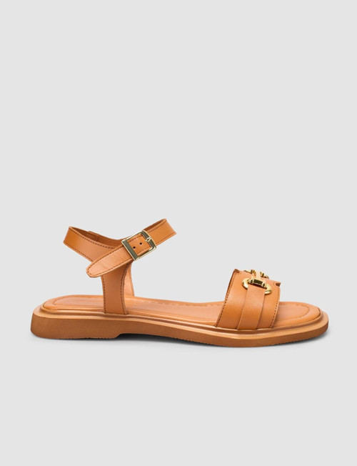 %100 Hakiki Deri Taba Kadın Sandalet