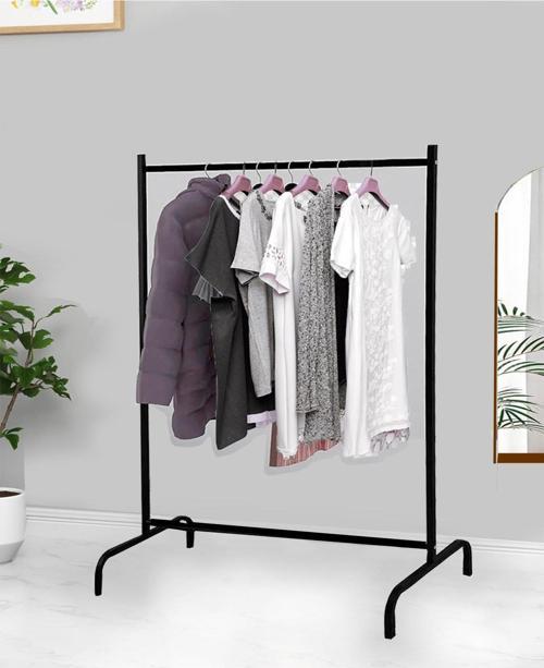 Ayaklı Konfeksiyon Askısı, Askılık, Elbise Askılığı Siyah