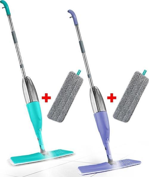 SHINY SPREY MOP RENKLİ 2'Lİ + 2 YEDEK MOP SET ( VERY PERİ-YEŞİL)