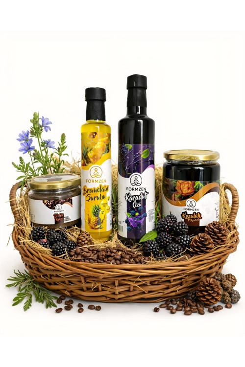 Tanışma Paketi– Hindiba Detox Kahve, Bromelain Şurubu, Karadut Özü, Servi Kozalak Pekmezi (4’Lü Set)