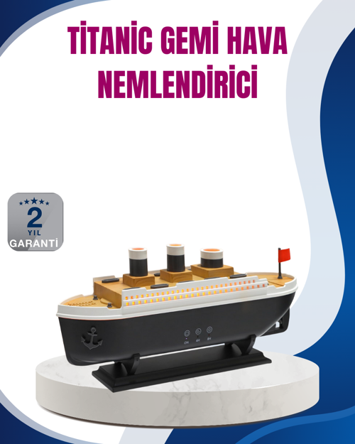 popüler Dekoratif Gemi Modeli 7 Renk Işıklı Hava Nemlendirici ve Oda Kokusu Difüzörü 2026