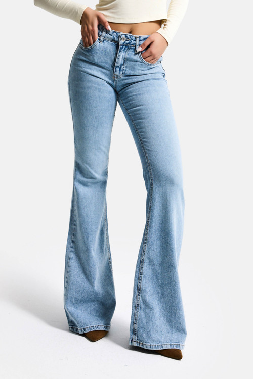 Kadın Ice 4s6-3 Mid Rise Flare Fit Esnek Kumaş Denim Jean