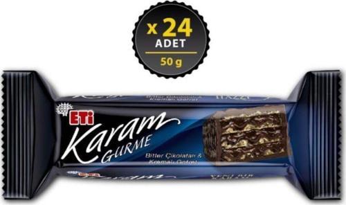 Karam Gurme Bitter Çikolatalı Gofret 50 G X 24 Adet