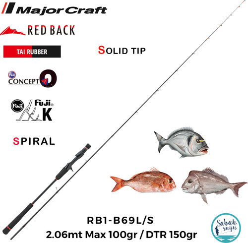 Red Back 1G RB1-B69L/S Solid 2.06mt Max 100/150gr (S2P) Tetikli Tai Rubber Kamış