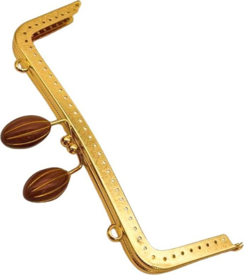 20 Cm Taba Badem Toplu Çanta Klipsi Çanta Bursu Light Gold Metalli