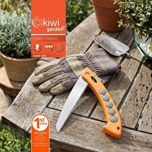 KGSW-7401 Katlanır Budama Testeresi Yüksek Karbon Çelik Bıçak 7TPI Keskin Diş