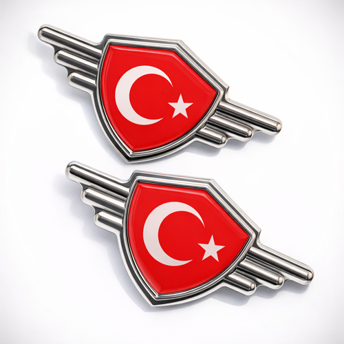 Metal Araba Logosu 3D Krom Çamurluk Amblemi Sağ Sol Set Oto Aksesuar