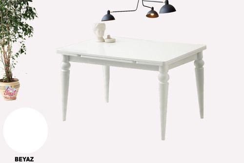 Yanlardan Açılır 80 x 120 Yakamoz Arda Masa Topkapı Ayak Beyaz