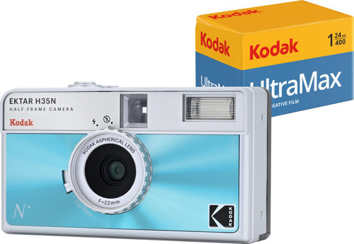 EKTAR H35N 35mm Filmli Fotoğraf Makinesi- Sırlı Mavi+Ultramax 24 Poz Film