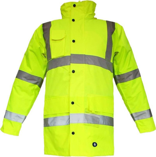 JUNIOR JN1011/P Waterproof Polarlı Fosforlu Oxford Parka Sarı L beden