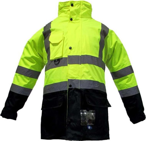 JUNIOR JN1003 Fosforlu Oxford 5+1 İçi Çıkmalı Parka Sarı Lacivert M beden