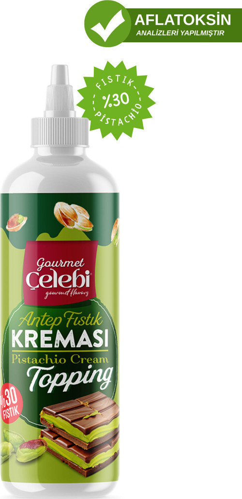 Antep Fıstık Kreması Topping 800 Gr - %30 Gerçek Antep Fıstıklı Waffle & Krep & Pankek Tatlı Sosu