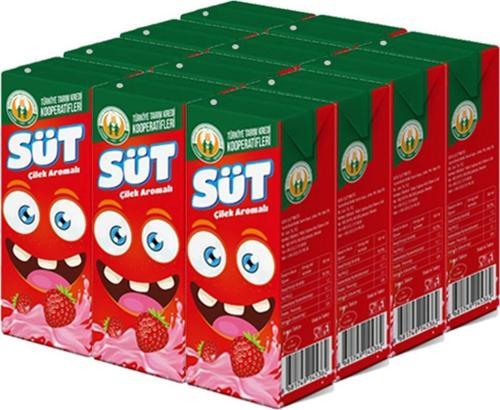 Tarım Kredi Birlik Tarım Kredi Çilek Aromalı Süt 12X200 Ml