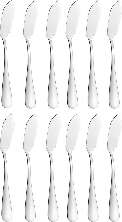 12 Adet 1010 Çelik Silver Renk Tereyağ Reçel Kahvaltı Bıçağı cin618by-12