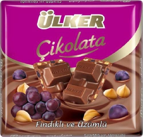 Ulker Üzümlü Fındıklı Sütlü Kare Çıkolata 65G X36 Adet