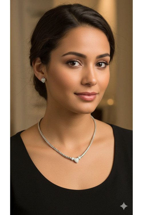 KALP TAŞLI KOLYE KÜPE SET