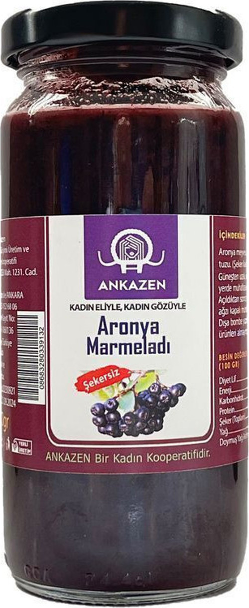 Aronya Marmelatı Ev Yapımı Doğal Meyveli Şekersiz Katkısız 250 Gr