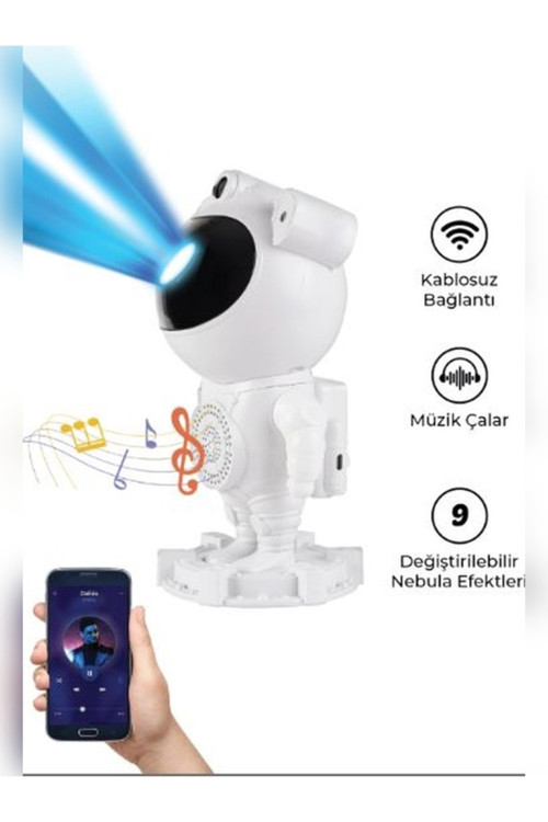 Astronot Robot Bluetooth Hoparlör Gezegen Animasyonu