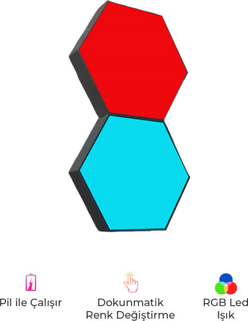 Multicolor RGB Hexagon Altıgen Led Işık