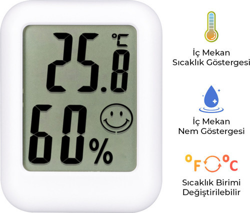 NM-30 Dijital Termometre | Nem Ölçer, Sıcaklık & Nem Takip Cihazı, LCD Ekran