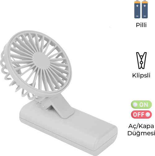 DF-10X Klipsli Mini Fan | USB Şarjlı, Sessiz, Taşınabilir Masa & Bebek Arabası Fanı