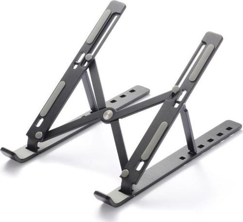 JX-18 Laptop Stand MacBook Notebook Katlanabilir Taşınabilir Metal Standı Siyah