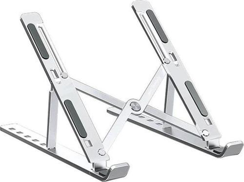 JX-18 Laptop Stand MacBook Notebook Katlanabilir Taşınabilir Metal Standı Gümüş