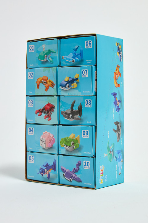 Kent Oyuncak Deniz Hayvanları 10İn1 Yapı Bloğu Seti (Birleştirilip Kaplumbağa Yaratılabilir)