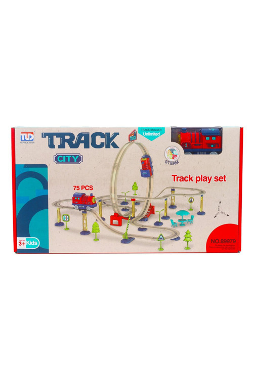 Kent Oyuncak Şehir İstasyonu 75 Parça Demiryolu - 360° Dönme Hareketi & Pilli Tren