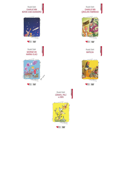 Roald Dahl Charlie'nin Büyük Cam Asansörü +4 Adet Kitap Set